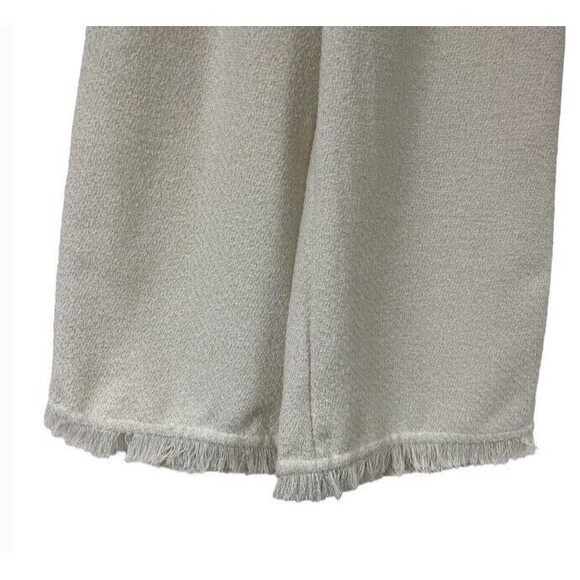 Something Navy Tweed Frayed Wide Leg Pants Ivory Coastal Bridal Chic Casual 2 - Picture 5 of 14